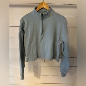 American Eagle Outfitters Light Blue Half-Zip Sweater